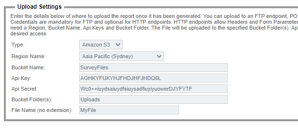 Amazon S3 Report Upload