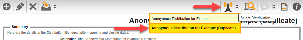 Creating New Distributions View Duplicate Distribution