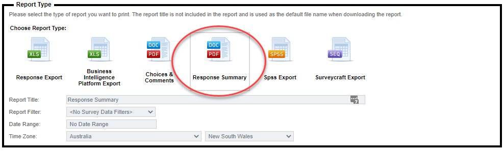 Custom Summary Template Report Type