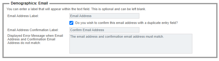 Demographic Email Setup