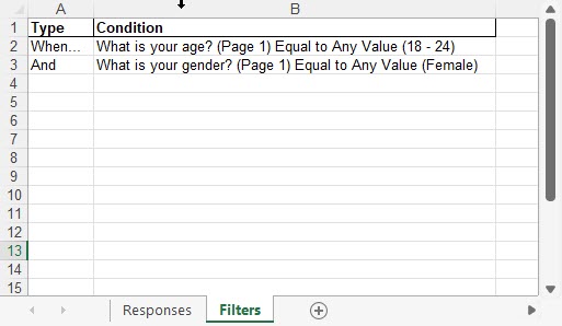 Filter Conditions