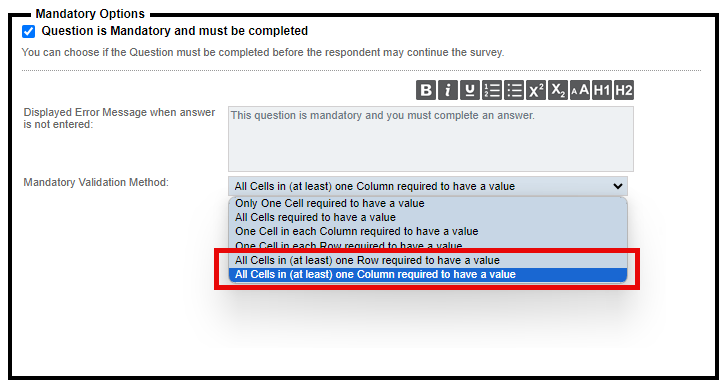 New Validations for Text and Numeric Grids