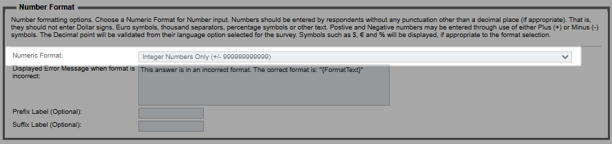 Numeric Format