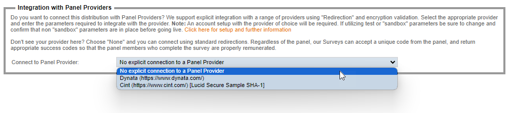 Panel Distribution Setup