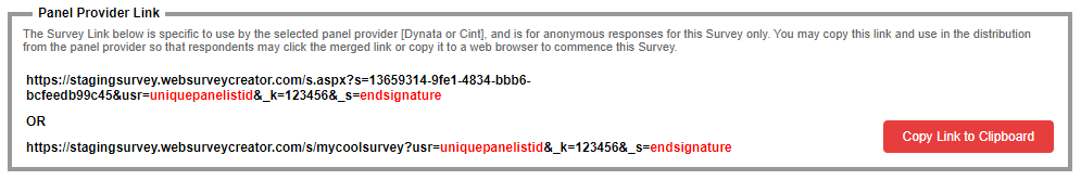Panel Provider Survey Links