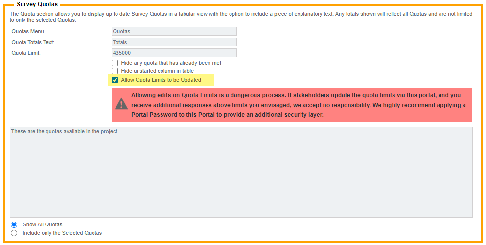 Quota Limits