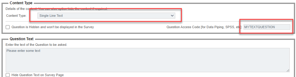 Response Summary Data Piping Code